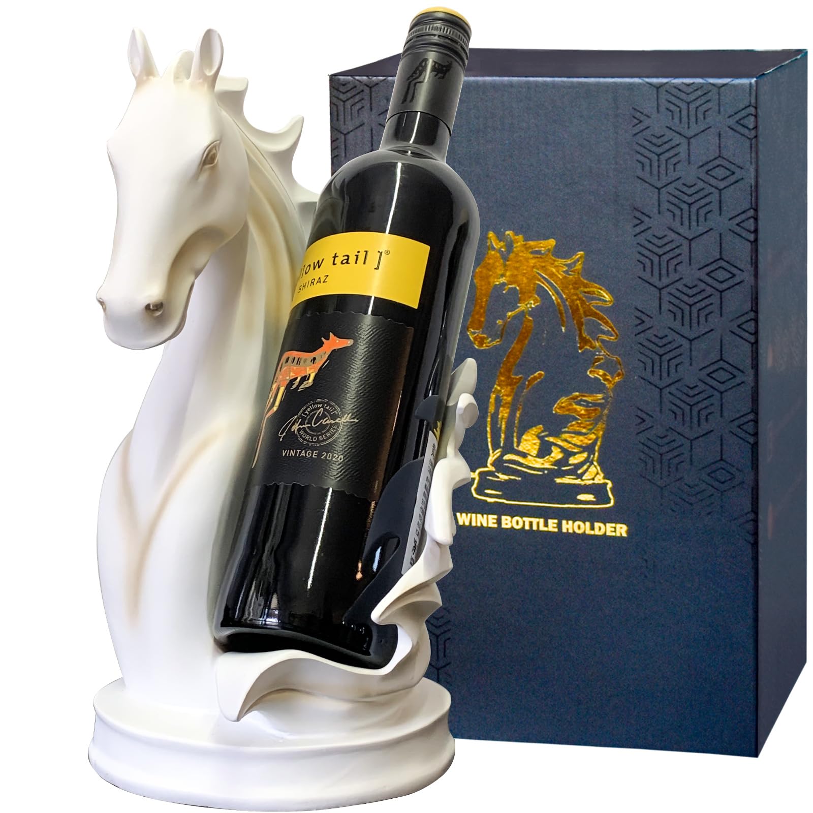 Portabotellas YINGAVERSAI con caballo en mesa, añade elegancia al comedor.