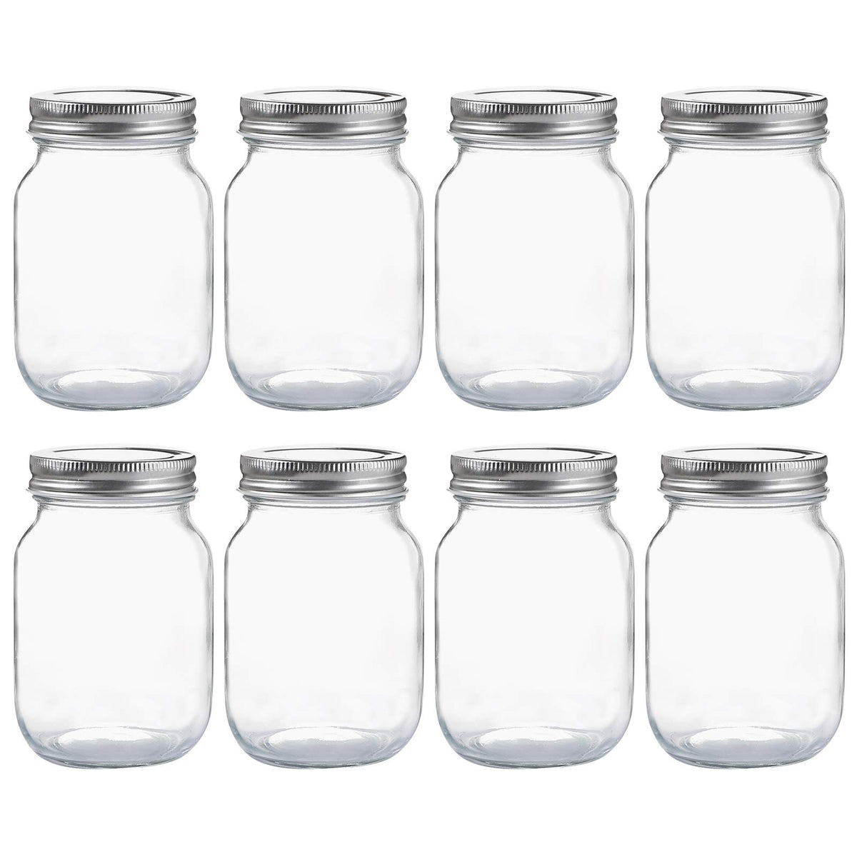 Frascos YINGERHUAN de vidrio boca regular 16oz para almacenamiento seguro de alimentos.