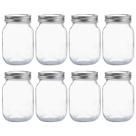 Frascos YINGERHUAN de vidrio boca regular 16oz para almacenamiento seguro de alimentos.