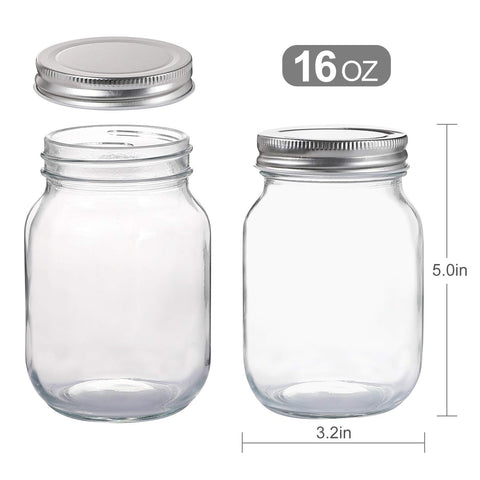 Frascos YINGERHUAN de vidrio claros de 16 oz para organizar la despensa