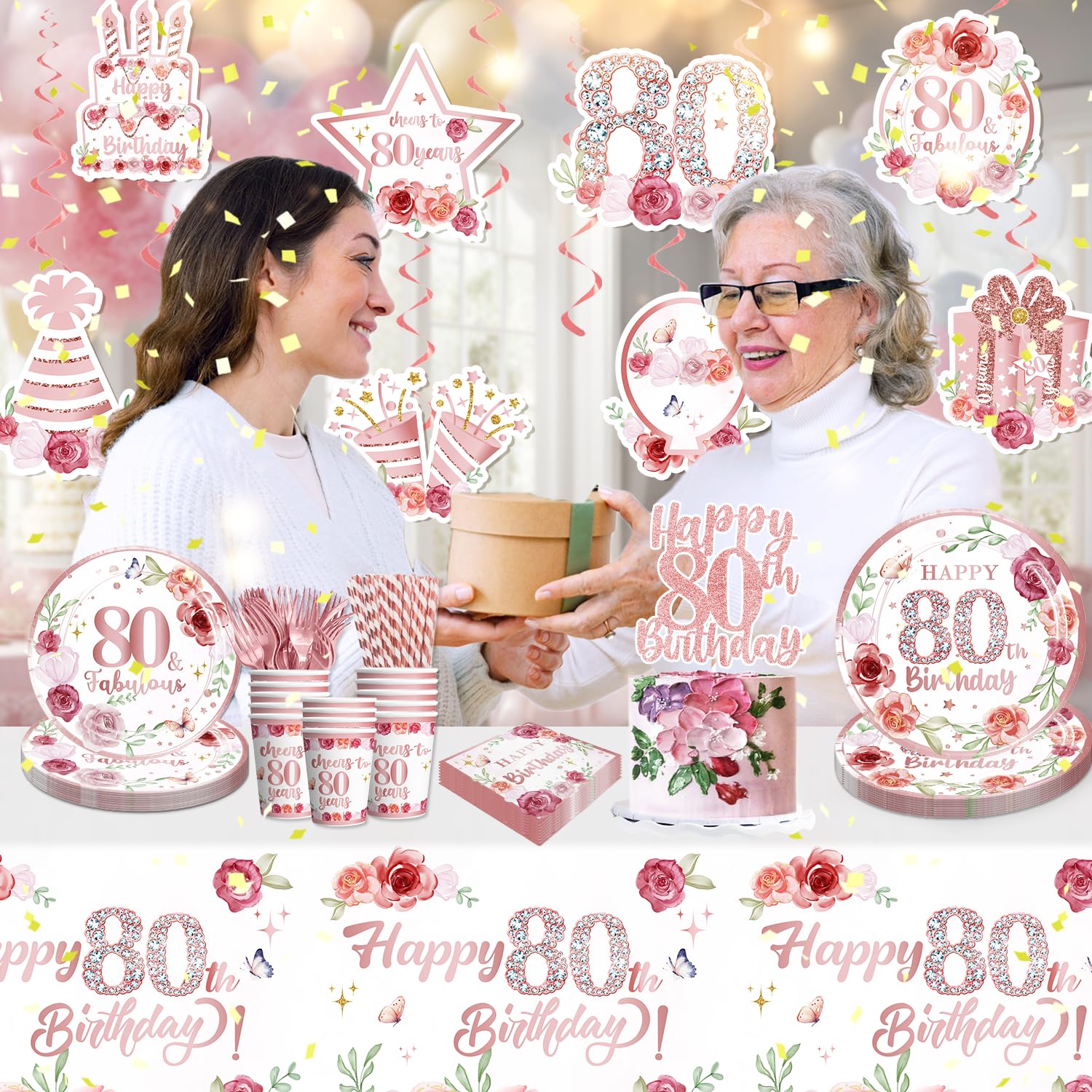 Servilletas Yingoto en rosa y dorado para una mesa elegante.