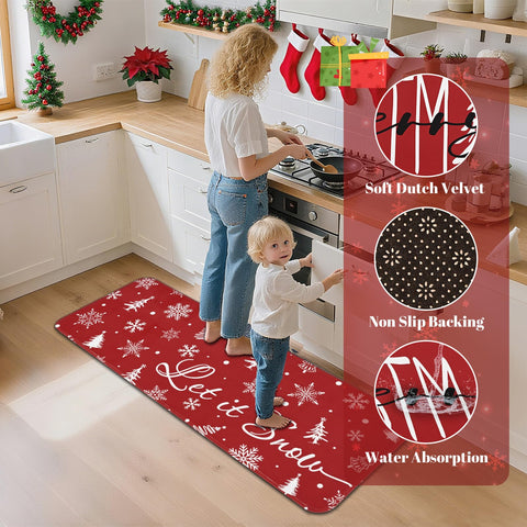 Alfombra Yinhua roja para cocina protege el suelo bajo el fregadero.