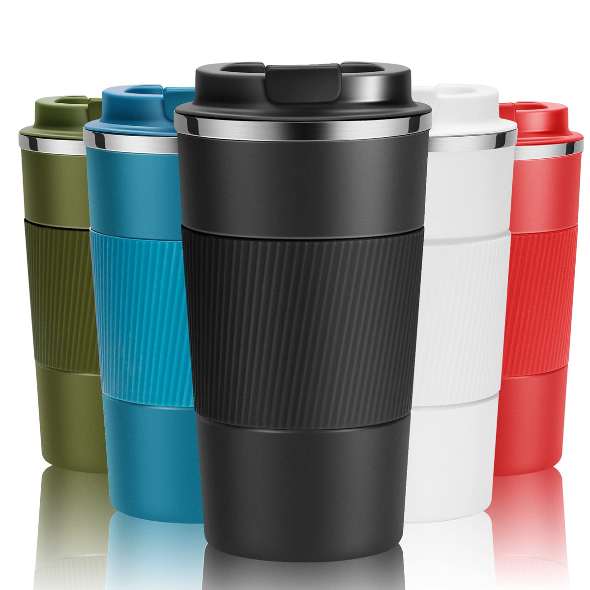 Taza de viaje YINJOYI 17oz con aislamiento mantiene bebidas a temperatura adecuada.