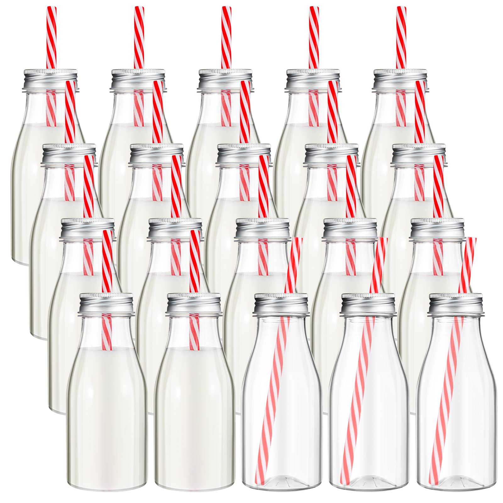 Botellas Yinkin 237 ml con tapa de aluminio, ideales para servir leche en casa.
