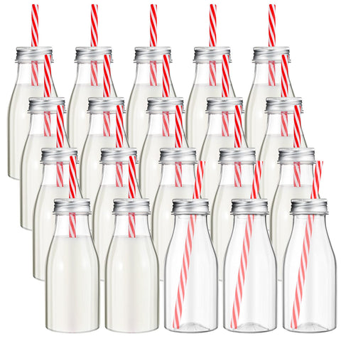 Botellas Yinkin 237 ml con tapa de aluminio, ideales para servir leche en casa.