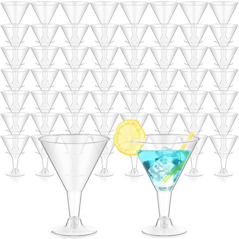Copas Yinkin Martini desechables claras, frente elegante para bebidas