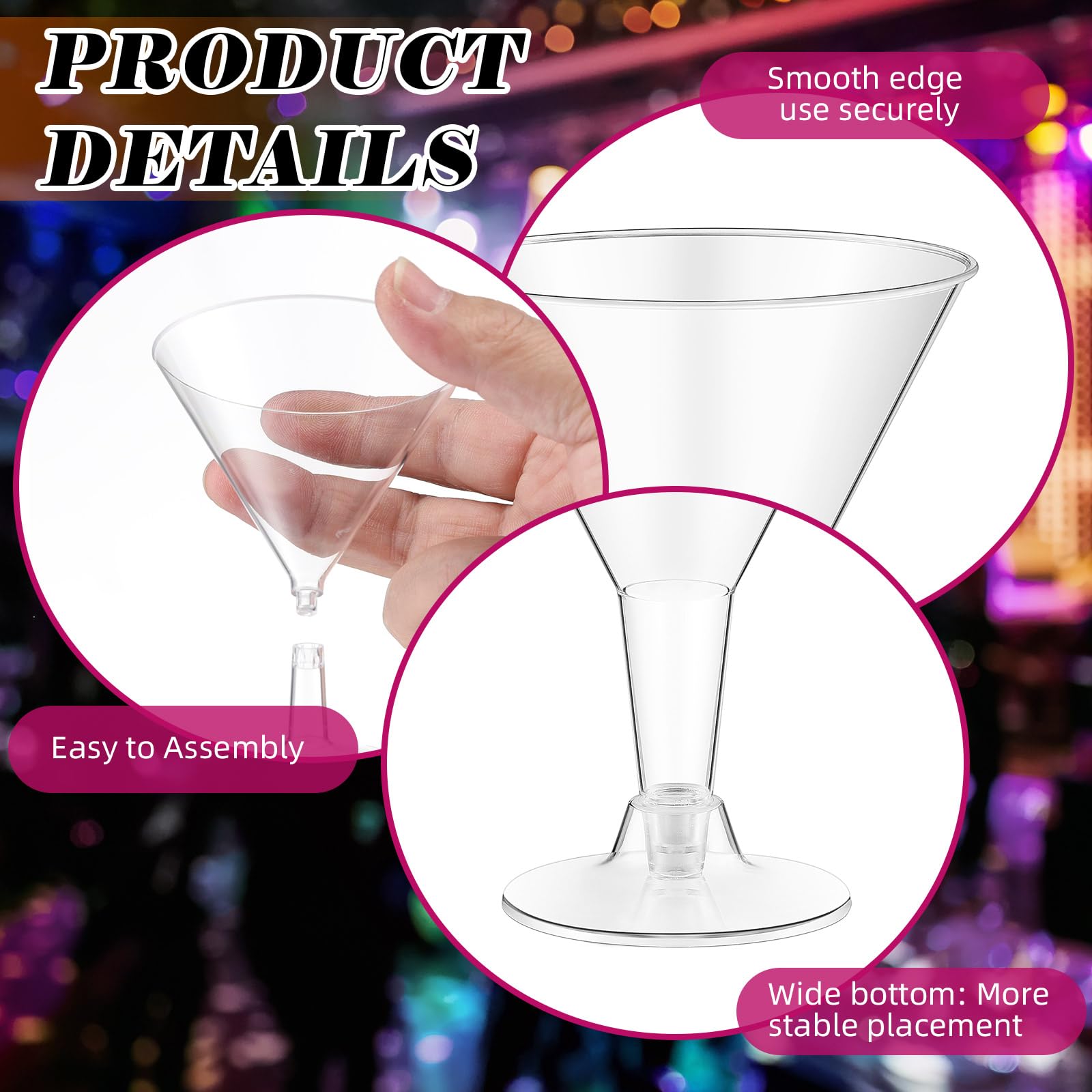 Copas Yinkin Martini destacan postres en la mesa