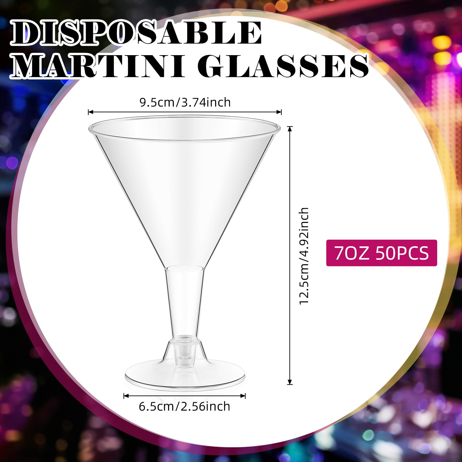 Copas Yinkin Martini plásticas resistentes, ideales para cócteles