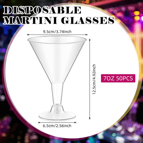 Copas Yinkin Martini plásticas resistentes, ideales para cócteles