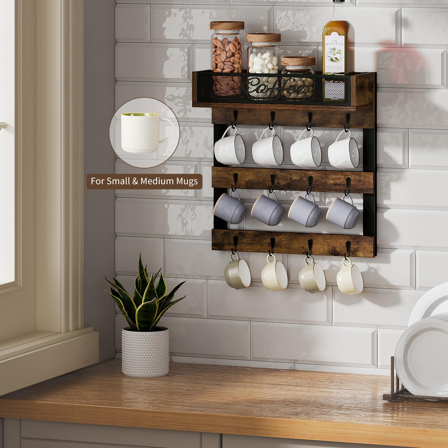 YINMIT estante café superior para almacenamiento y decoración