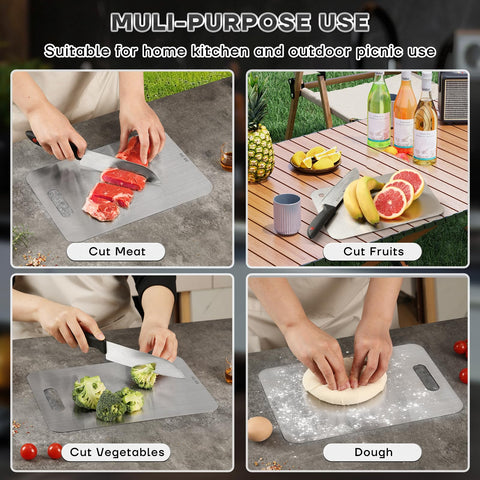 Katuchef Titanium: tabla de corte Yiorr, fácil limpieza y almacenamiento compacto.