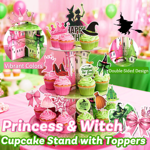 24 decoraciones temáticas de bruja y princesa para postres