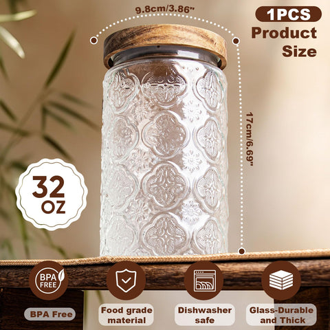 Frasco Yirilan de vidrio decorativo vintage para especias o galletas.