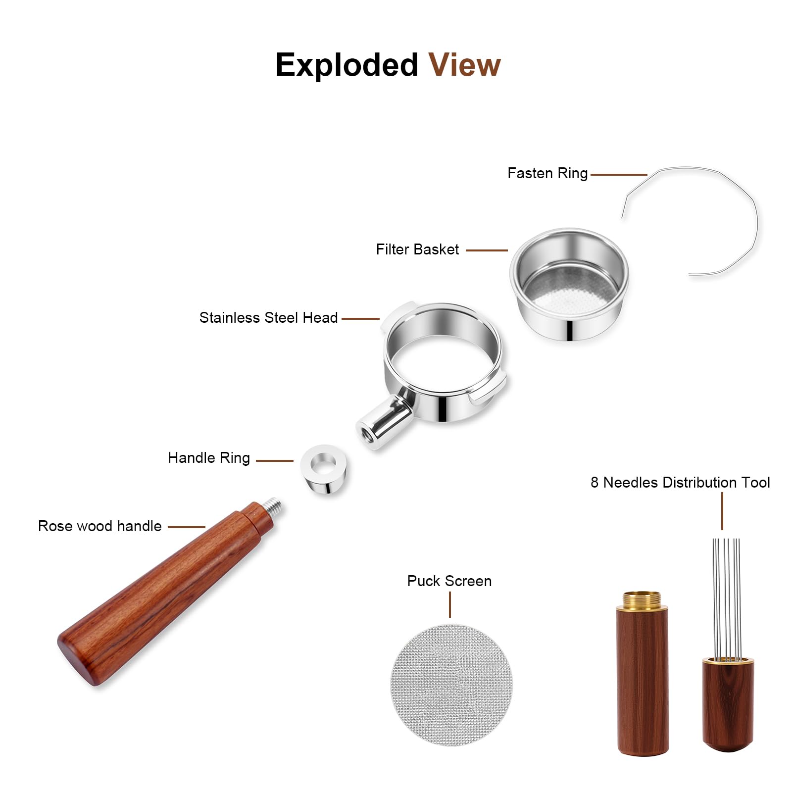 Mango de madera natural ergonómico de YITIHOME para un agarre cómodo.