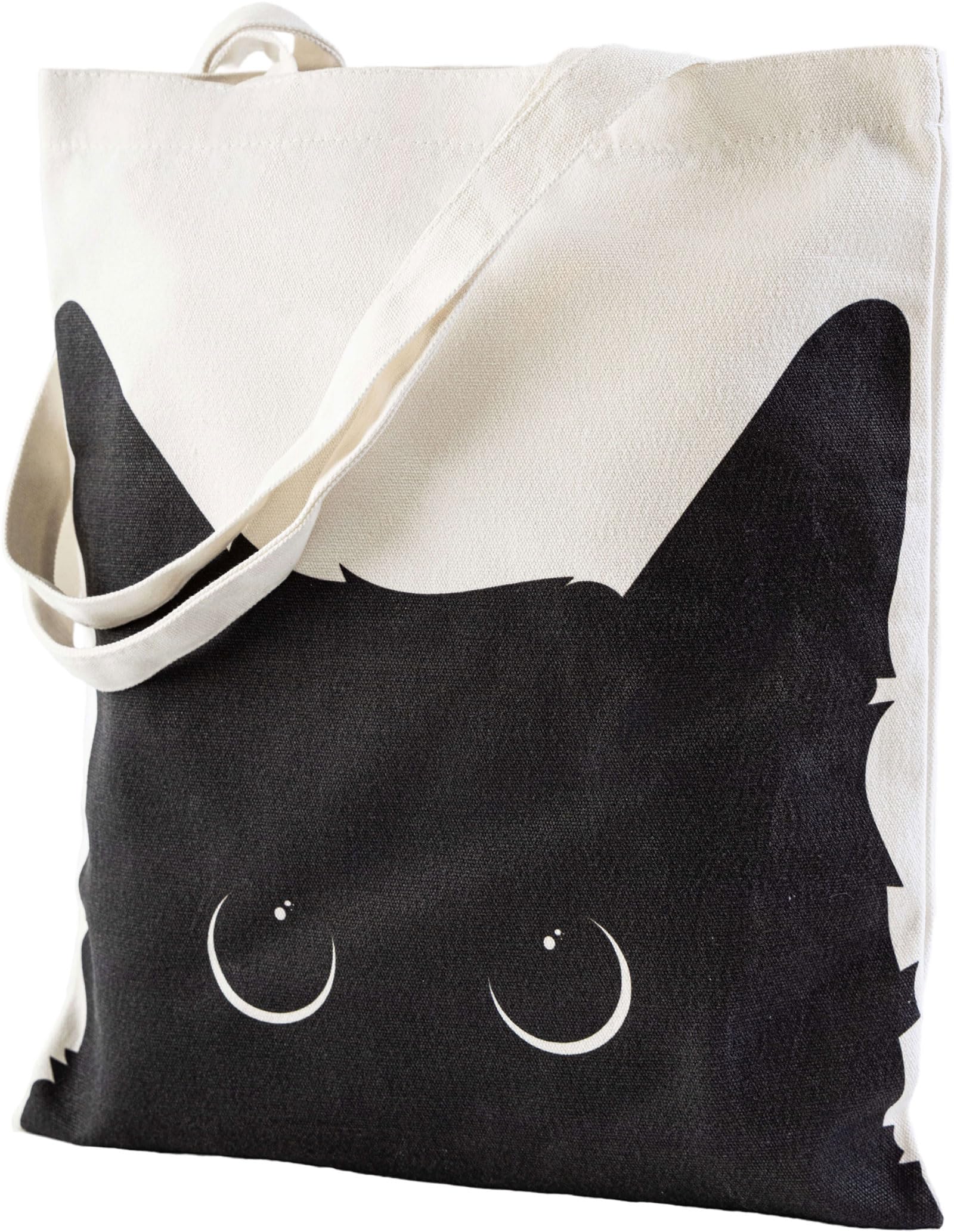 Yivona bolsa de tela con diseño de gato, ideal para compras diarias.