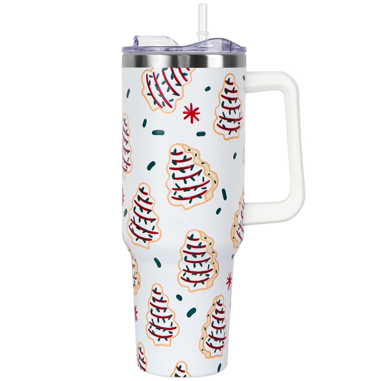 Yiyhuxf vaso 40onzas con asa y tapa pajilla, ideal para llevar bebidas frías.
