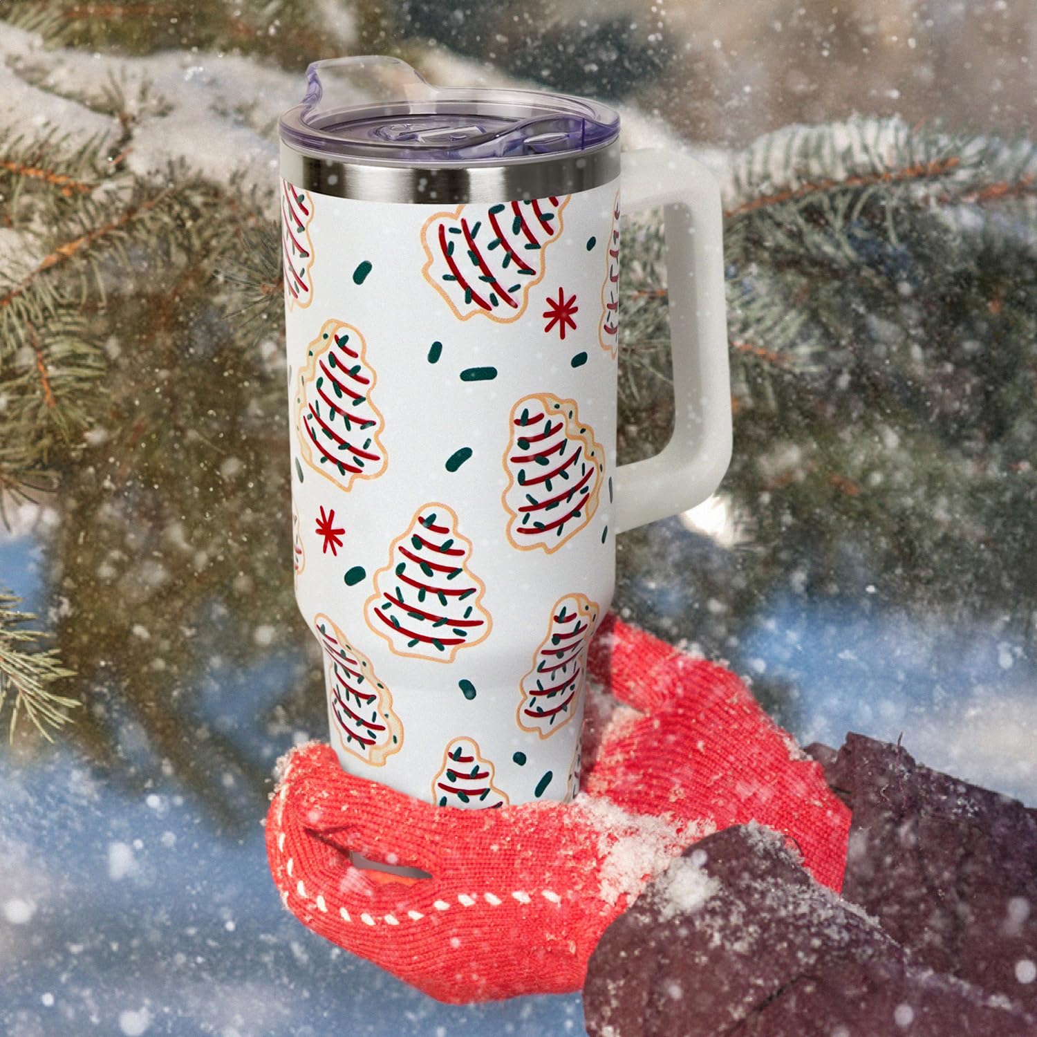 Yiyhuxf vaso 40onzas con diseño navideño para fiestas y celebraciones.