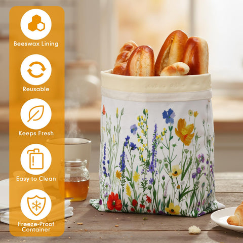 Uso diario: bolsas de cera de abeja Yiyiring para pan fresco.