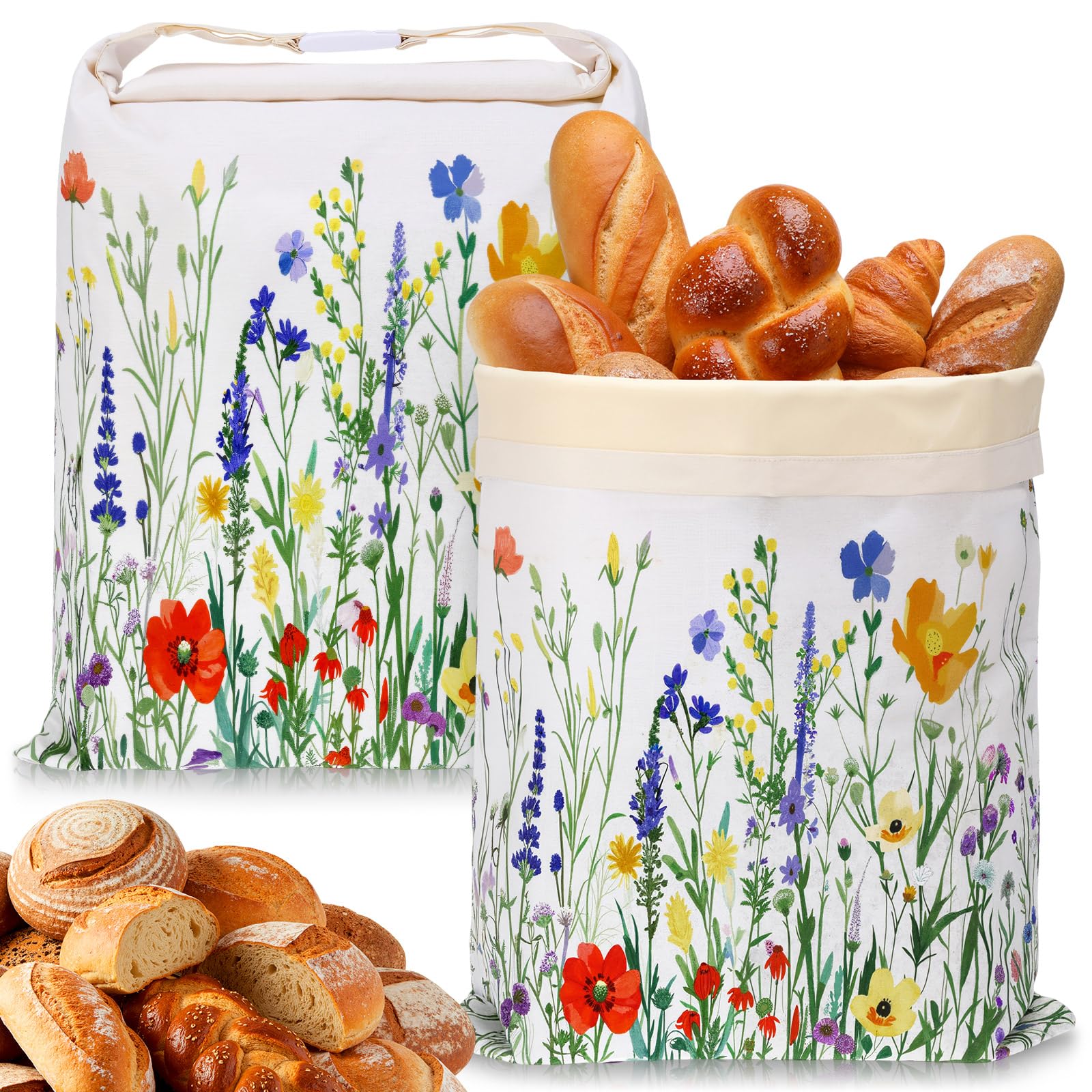 Bolsas Yiyiring de lino con cera de abeja para pan, conservan la frescura.