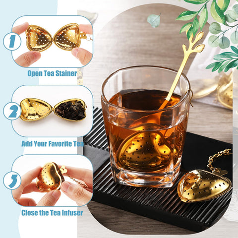 Cadena del infusor dorado de Yiyiring para evitar que se pierda en la taza.