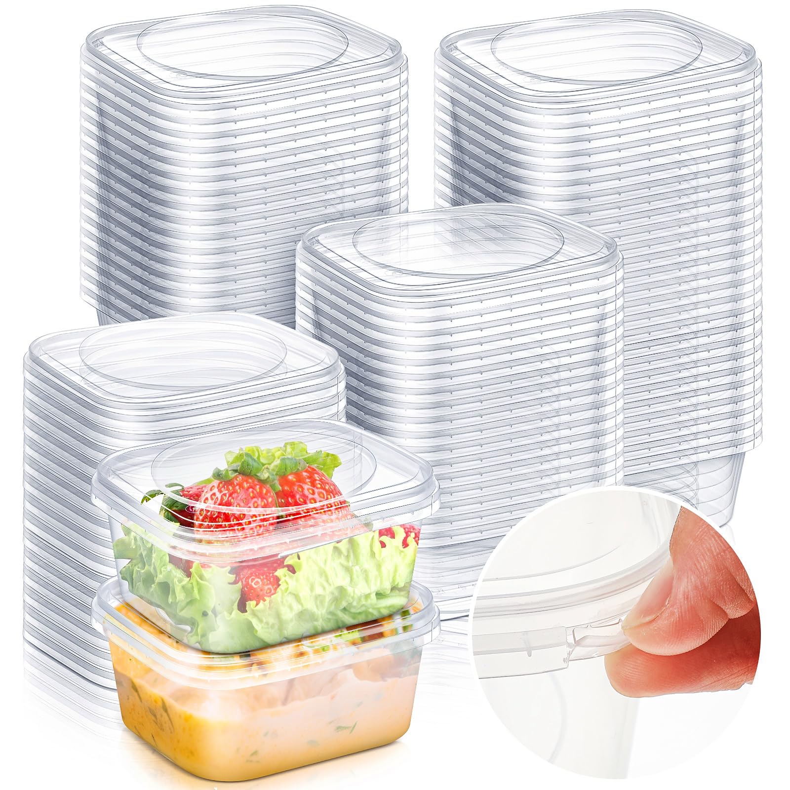 Yiyiring contenedor de alimentos 8oz transparente para ver porciones