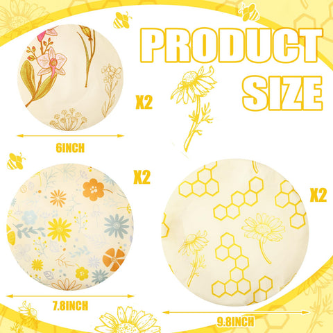 Cubiertas de cera de abeja Yiyiring para tazones de 6 pulgadas.