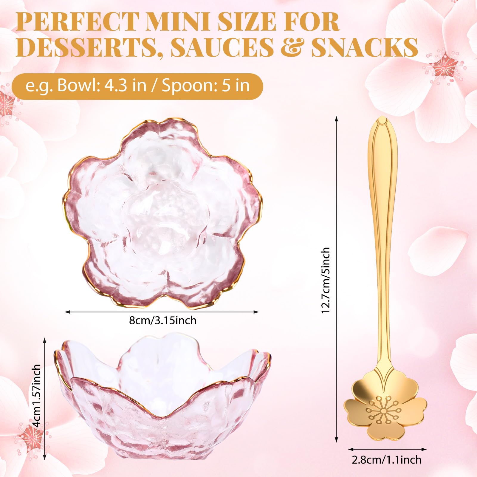 Cucharas doradas en forma de flor Yiyiring para condimentos con estilo.