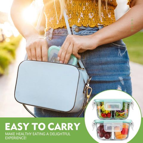 Divisor central en recipientes Yiyiring facilita separar proteínas, verduras y carbohidratos
