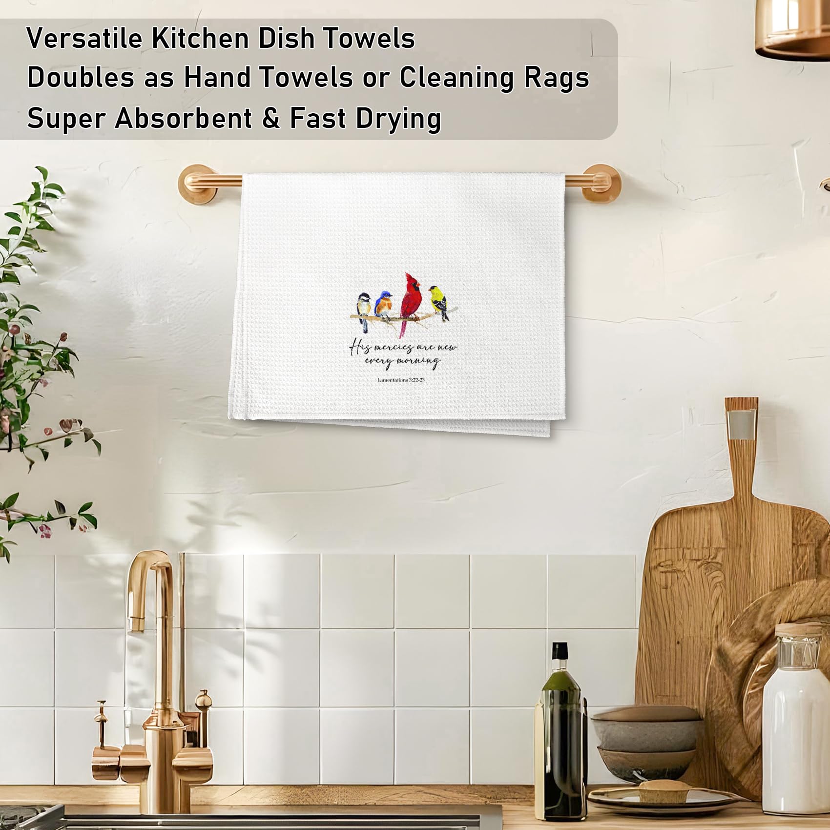Yjeslw toalla baño con cardenal, diseño elegante para baños modernos.