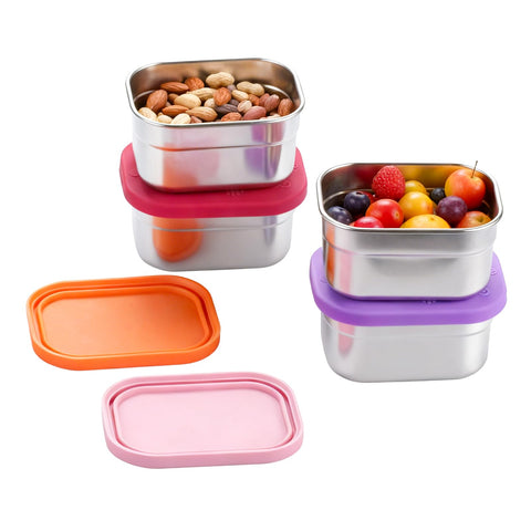 Recipientes YJSLICT rectangulares de 8 onzas, ideales para almuerzos diarios.