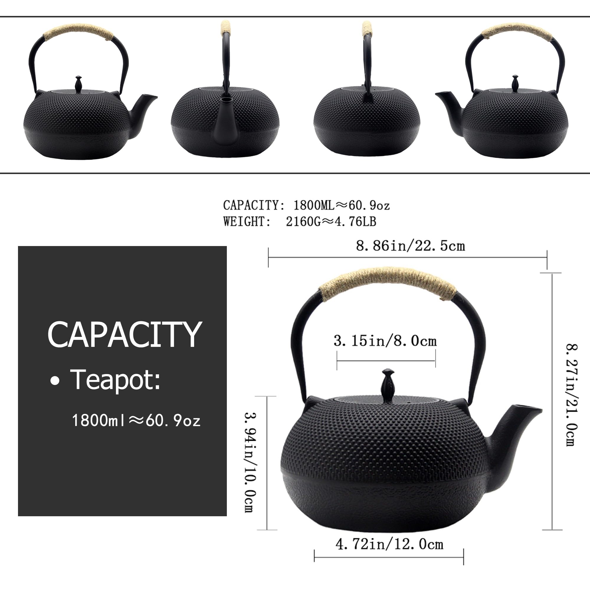 Tetera YJX interior esmaltado mantiene sabor puro del té