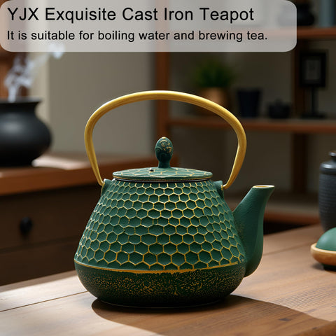 Vista frontal del set YJX de té, combinación de estilo y funcionalidad