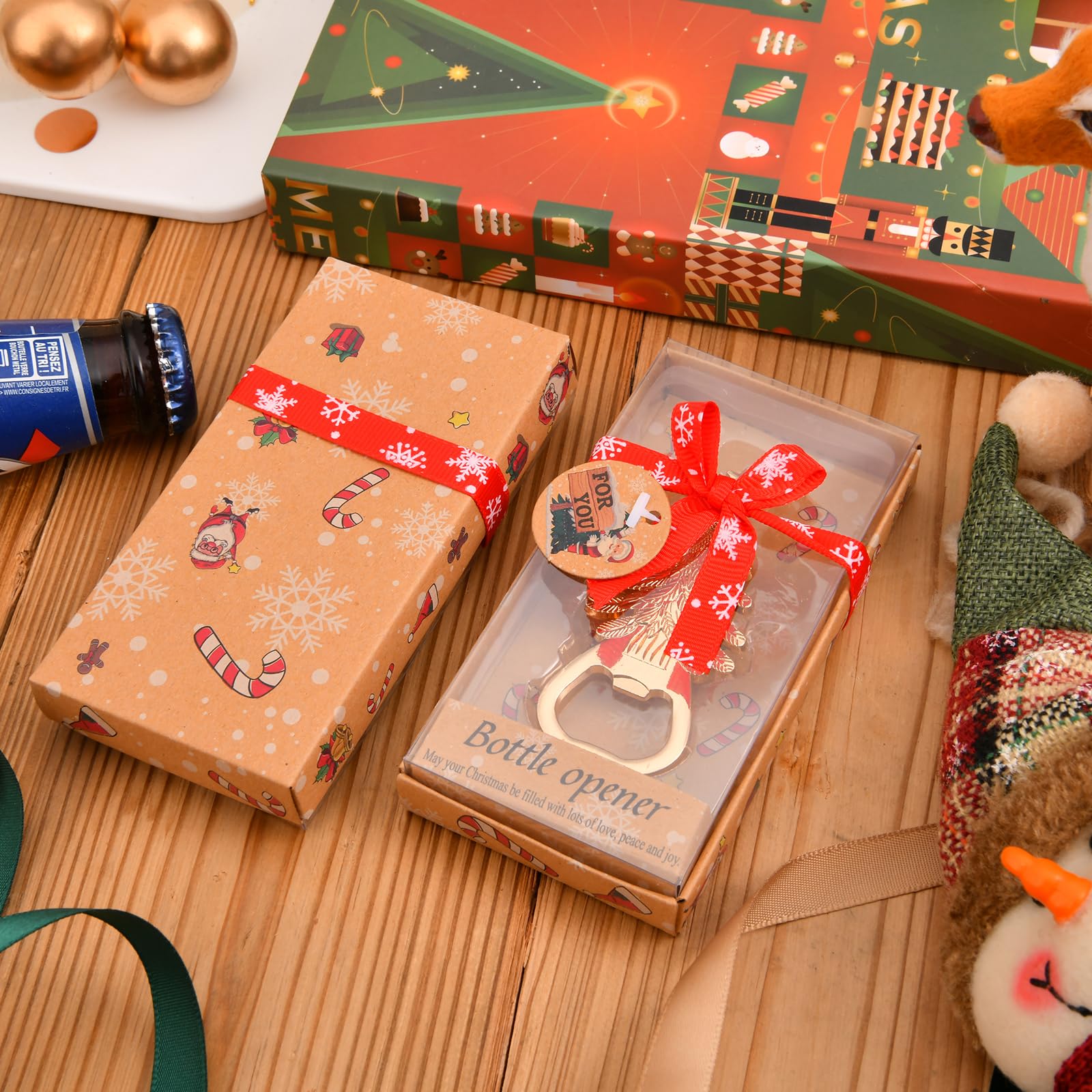 Regalo para invitados YKLIGTN, abrebotellas navidad, opción económica y práctica.