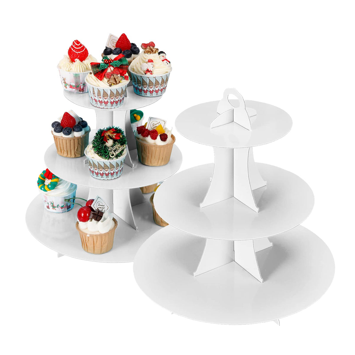 YLDW tarta 3 niveles superior: exhibe cupcakes con seguridad y estilo.