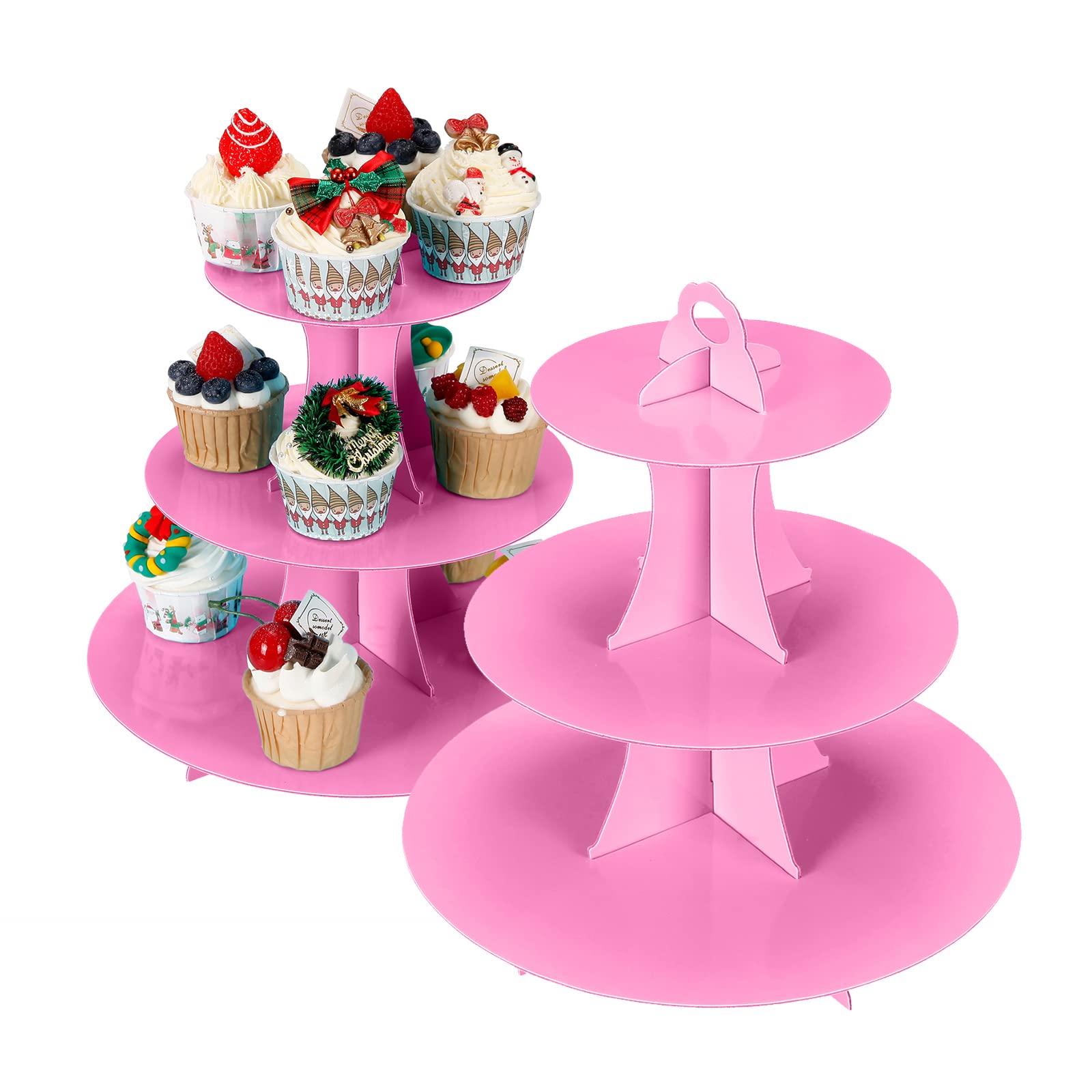 YLDW torre-cupcakes-3-niveles-frontal: torre elegante para cupcakes y postres