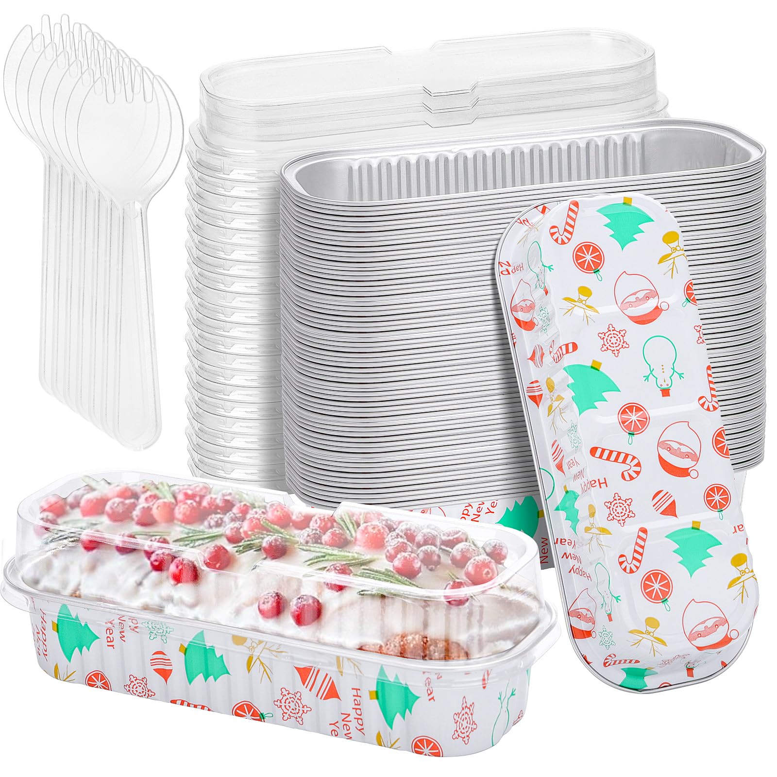 ylnurac mini moldes de pan navidad con tapa, porciones individuales para fiestas.