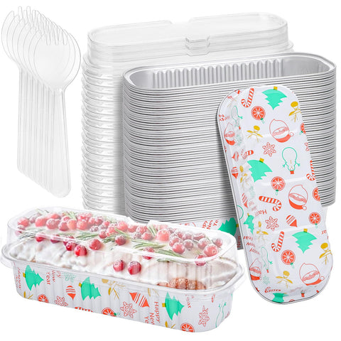 ylnurac mini moldes de pan navidad con tapa, porciones individuales para fiestas.