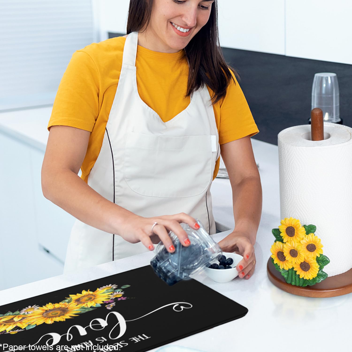 Decoración de cocina YLOVAN girasol resina dorada, combina con otros adornos