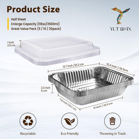 Tapa transparente para bandeja YLT WAX 9x13 que permite ver el contenido.