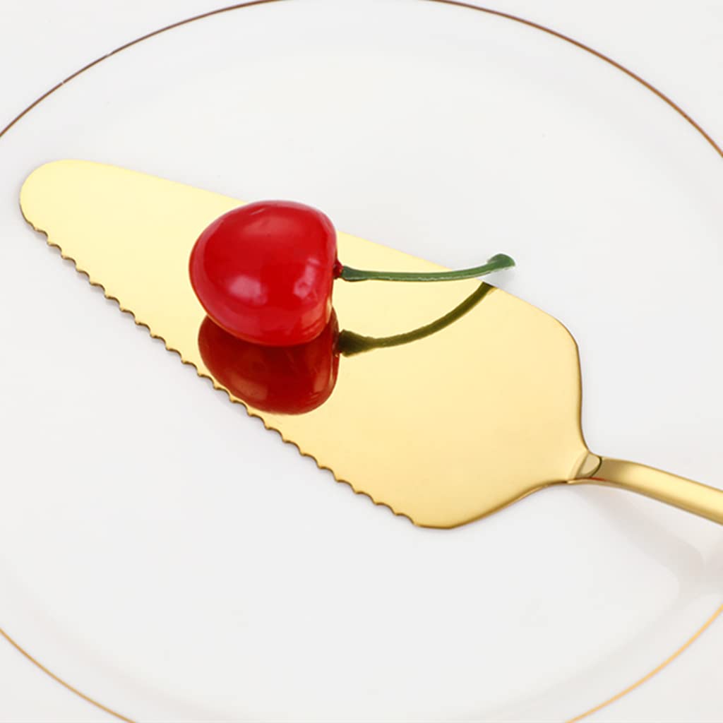 Espátula serrada para pasteles de Ymeibe, bordes afilados para cortes limpios.