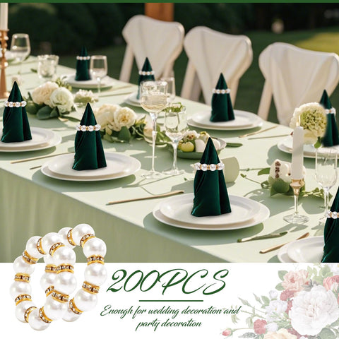 Escena de mesa de boda con anillos de servilleta YMGN