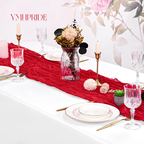 Mantel para bodas en gasa roja de YMHPRIDE
