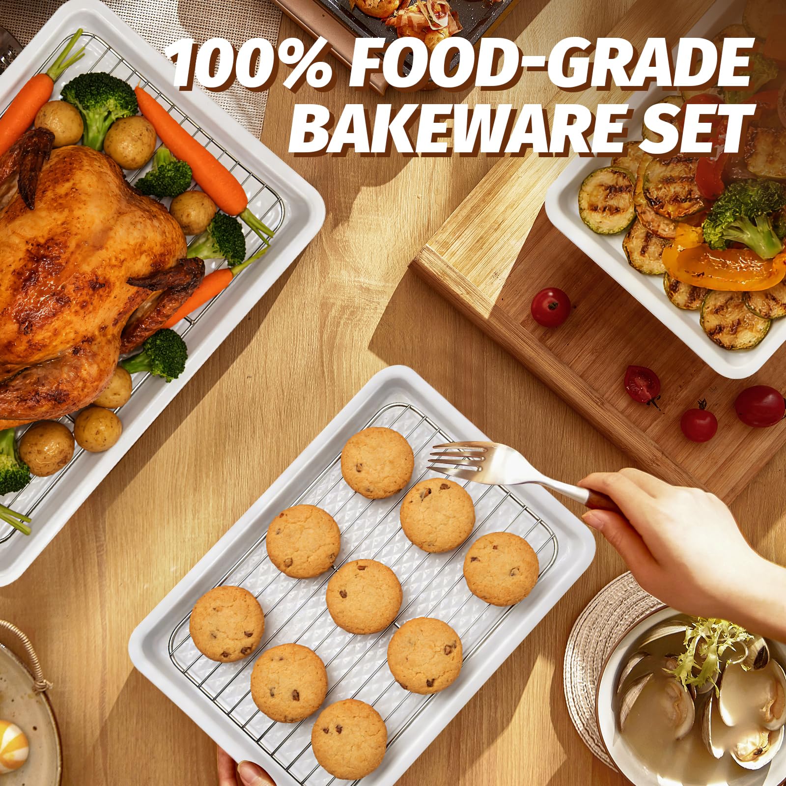 Bandeja jelly-roll Ymiton con rejilla para asar verduras