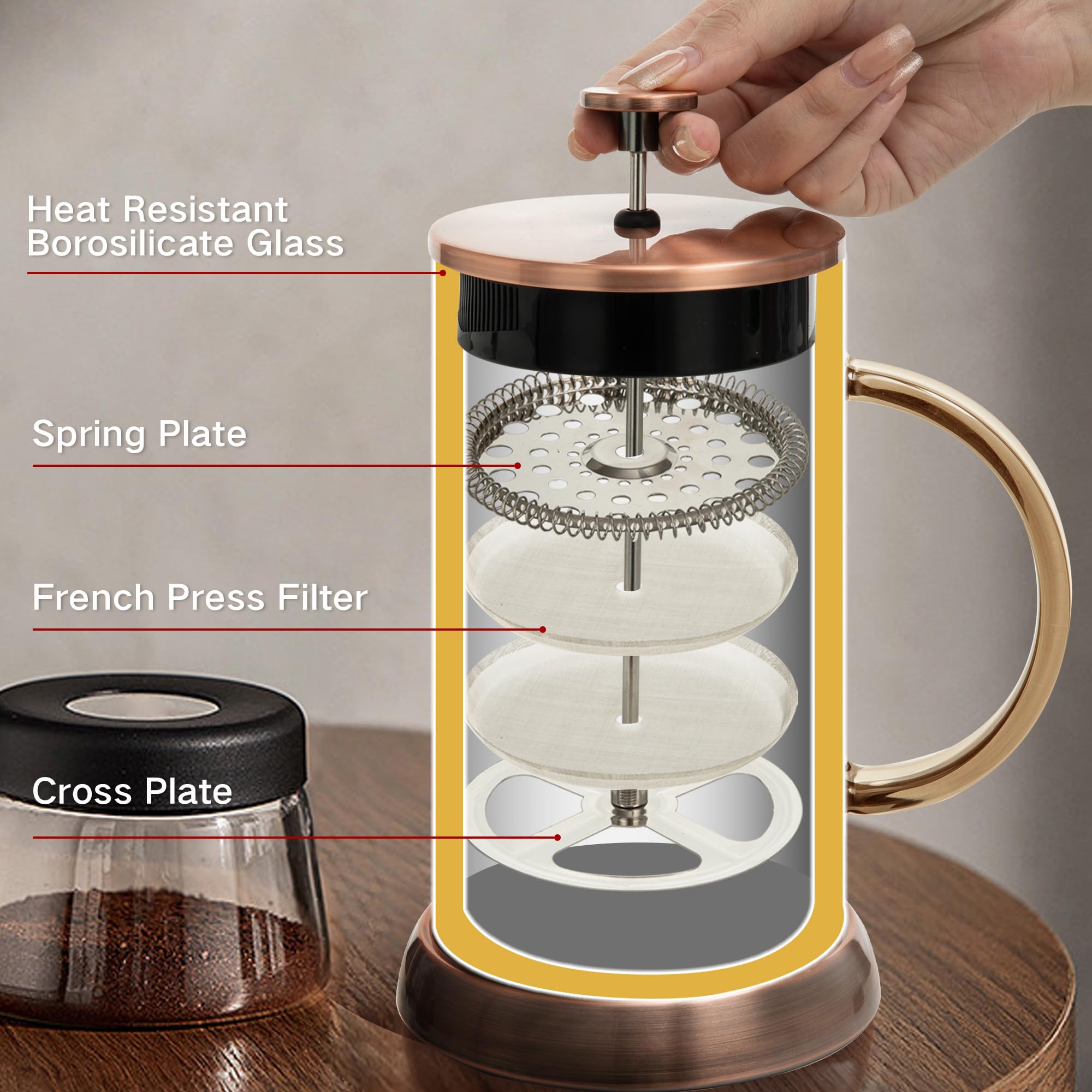 Jarra de vidrio resistente al calor YMMIND para bebidas.