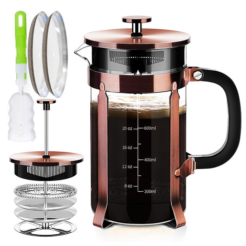 Prensa Francesa YMMIND en acero 304 para café suave y aromático.