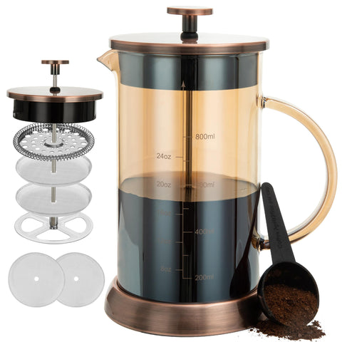 Prensa Francesa YMMIND 34oz cobre para café suave.