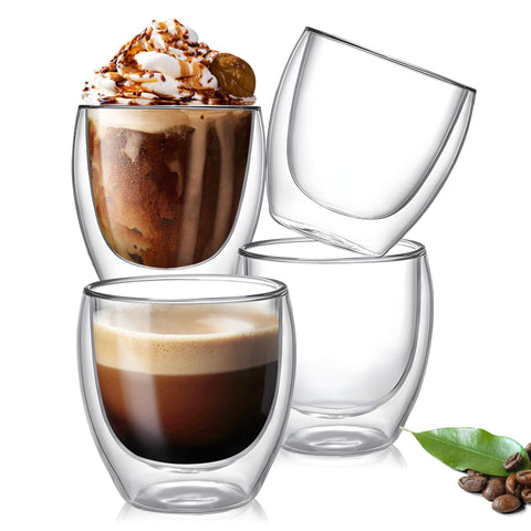 Taza espresso YMMIND, 8oz, doble pared que evita condensación en la superficie.