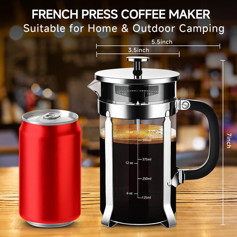 Uso versátil para café y té con un diseño práctico.