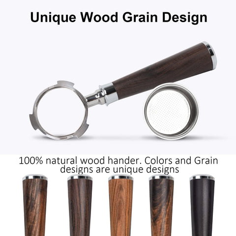Portafiltro robusto en acero con diseño artesanal de YMWVH.