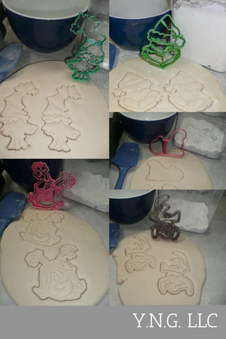 Cortadores Grinchy para galletas con diseño navideño de YNGLLC
